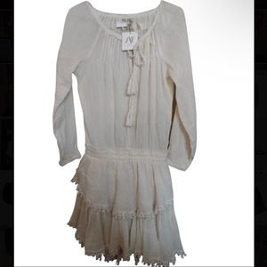 LoveShackFancy Beige Popover Dress
